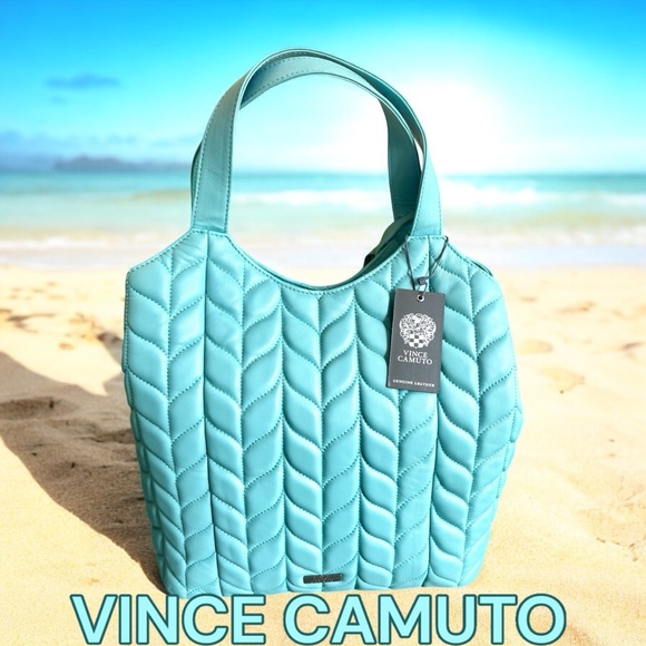 VINCE CAMUTO QUILTED TOTE “VISHO-TO” Style SEASHORE Color - Picture 5 of 15